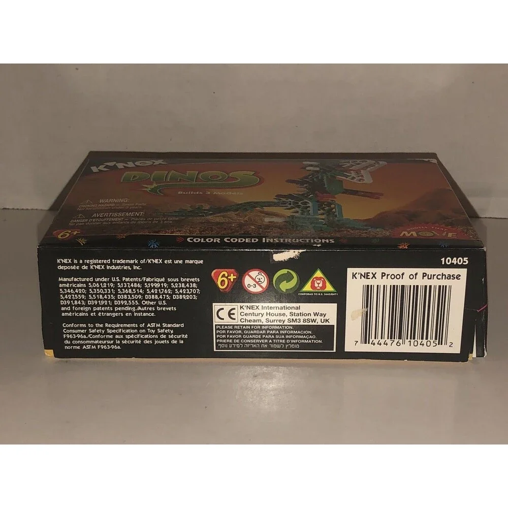 VTG K’NEX DINOS 10405 Building Set 1998 T-Rex Brontosaurus Stegosaurus BRAND NEW